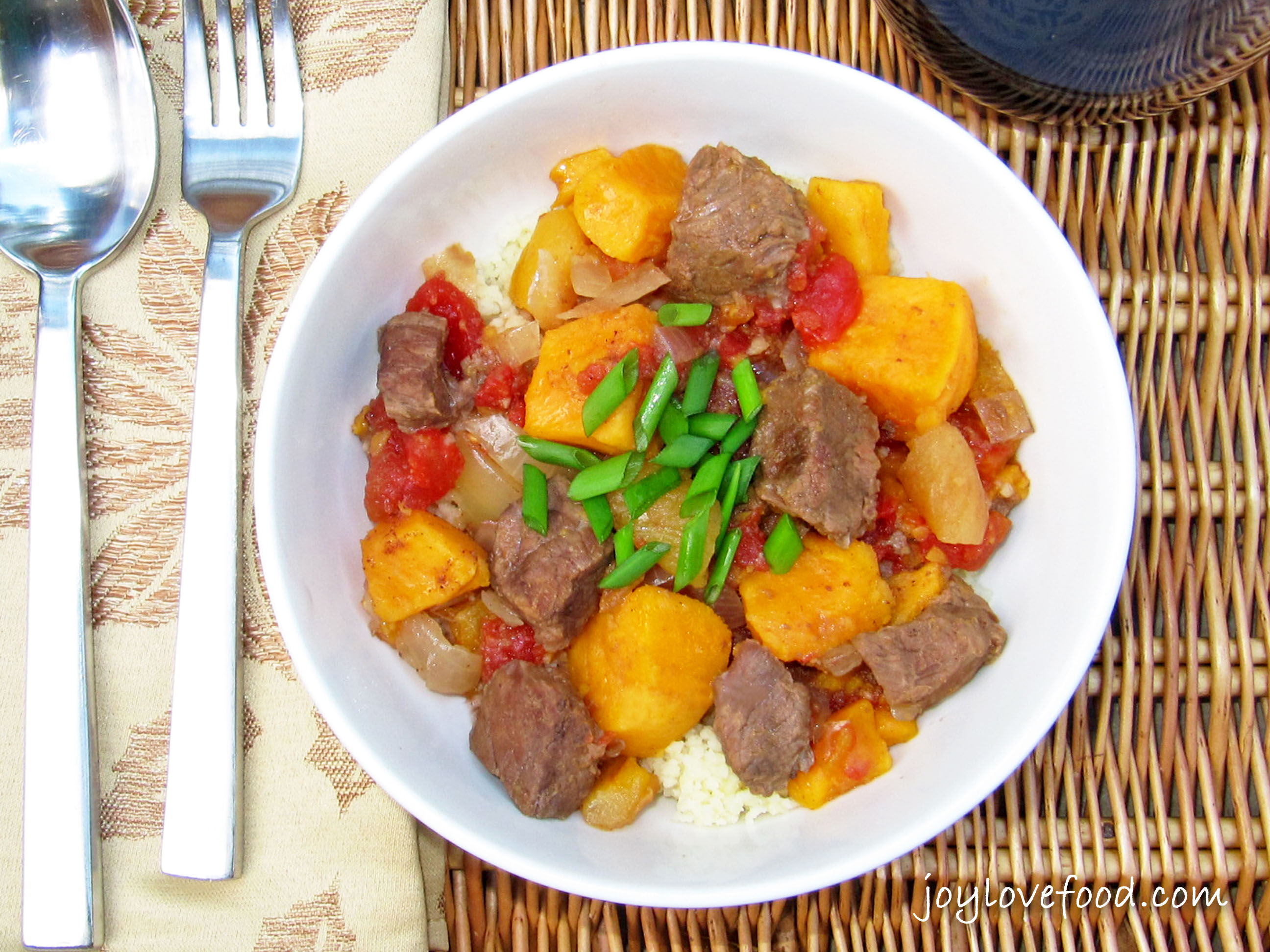 Slow Cooker Beef and Sweet Potato Tagine Joy Love Food