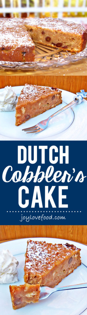 Dutch Cobbler’s Cake (Schoenlapperstaart) – a delicious Dutch treat made with apples, raisins and the warm spices of cinnamon, ginger and cloves.