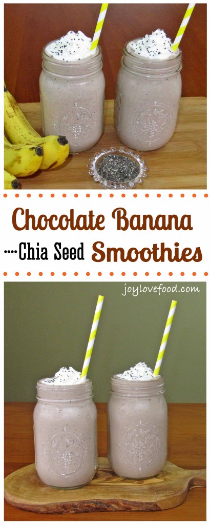 Chocolate Banana Chia Seed Smoothies