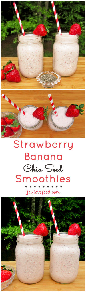 Strawberry Banana Chia Seed Smoothies