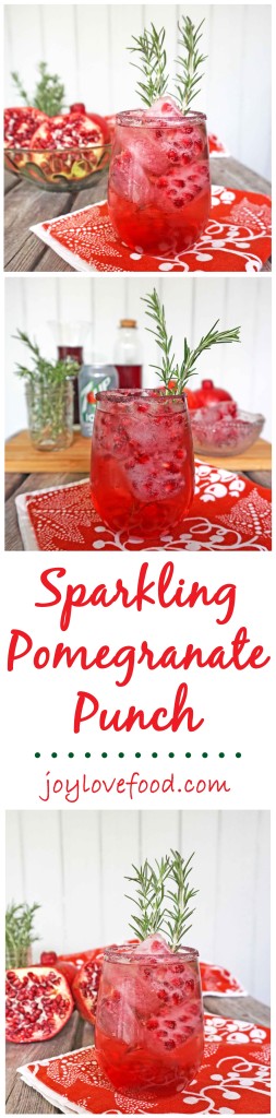 Sparkling Pomegranate Punch - this bright, festive and fun cocktail is the perfect drink to enjoy with family and friends during the holiday season. #BrighTENtheSeason #ad