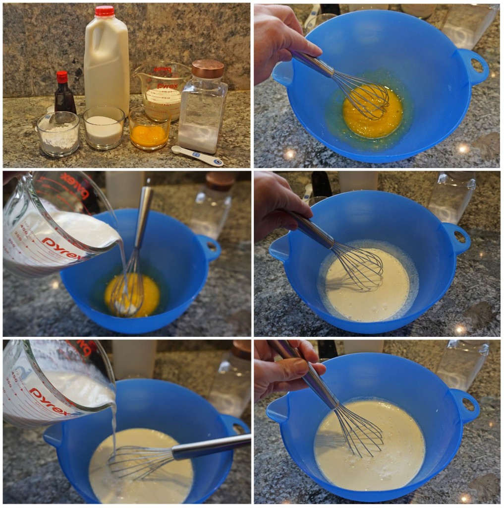Pumpkin and Pecan Pie Trifles - making the vanilla custard steps 1-6