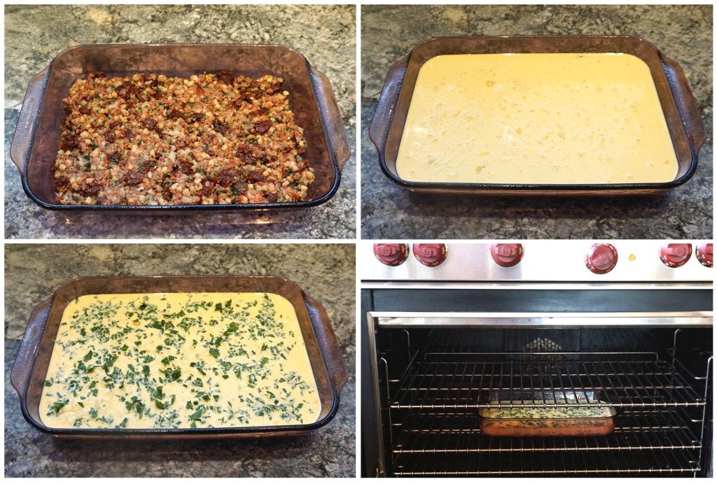 Corned Beef Hash and Egg Casserole with Sun-Dried Tomatoes and Swiss Cheese
