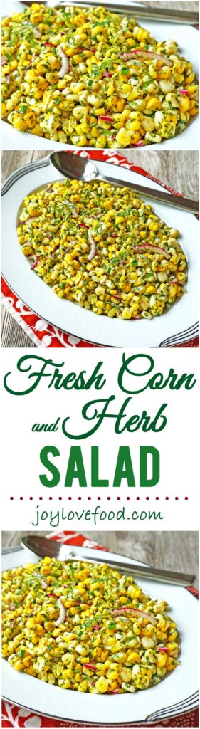 Fresh Corn and Herb Salad - this light and refreshing salad is full of flavor and a great side dish for a summer barbeque.