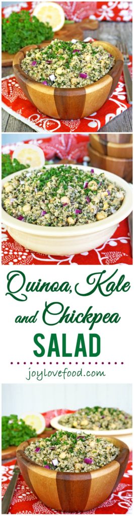 Quinoa, Kale and Chickpea Salad - a delicious, protein-packed salad that is great for a healthy lunch, vegetarian main meal or side dish.
