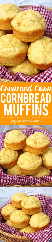 Creamed Corn Cornbread Muffins - these moist and delicious muffins are so quick and easy to make using a homemade mix.