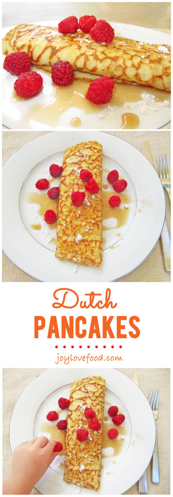 A cross between a French crepe and an American pancake, thin yet dense, Dutch Pancakes (Pannenkoeken) are wonderful for a family breakfast on weekend mornings.