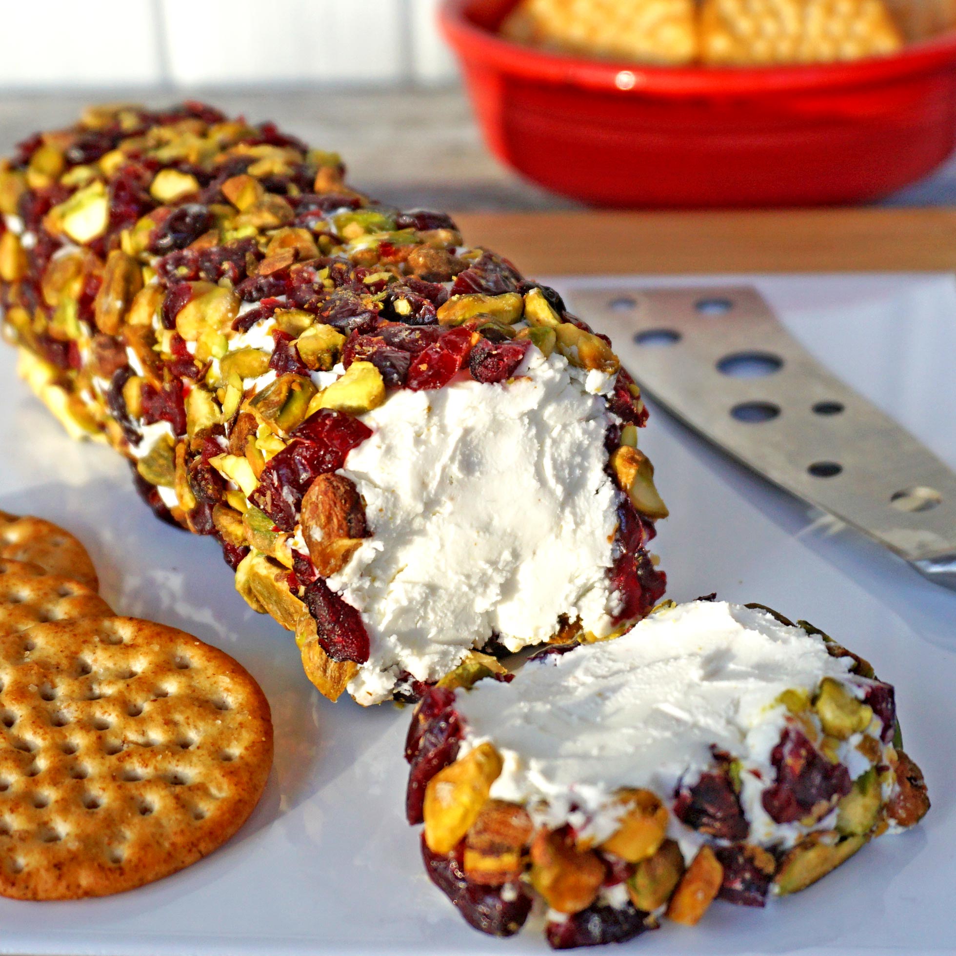 Goat Cheese with Cranberries and Pistachios