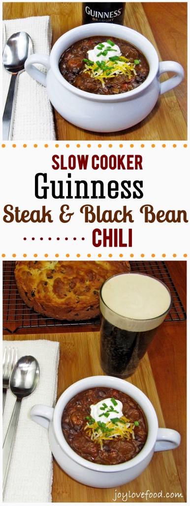 This delicious and hearty Slow Cooker Guinness Steak and Black Bean Chili is perfect anytime you’re craving some warm and satisfying comfort food.