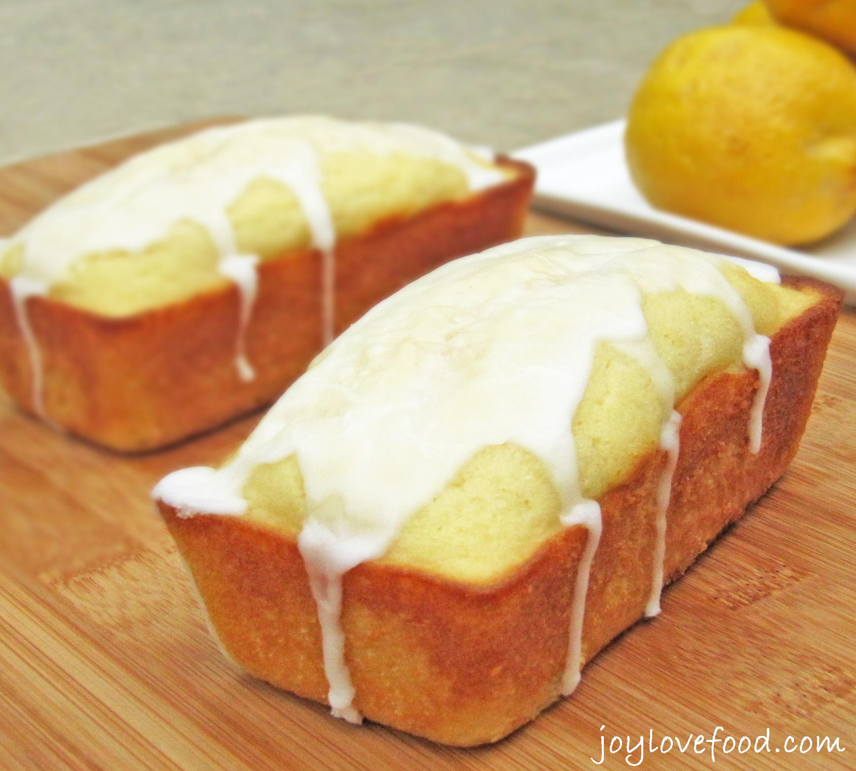 Peach Mini Loaves with Lemon Icing (8 Loaf Pan) - Sip Bite Go