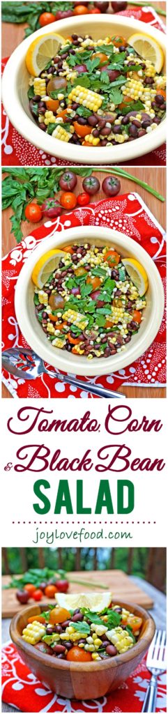 Tomato, Corn and Black Bean Salad - easy preparation with simple, fresh ingredients makes for a delicious salad. Perfect for summer barbeques or a healthy meal anytime.
