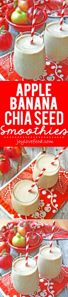 Apple Banana Chia Seed Smoothies - these delicious and refreshing smoothies are perfect for a healthy breakfast or snack anytime.