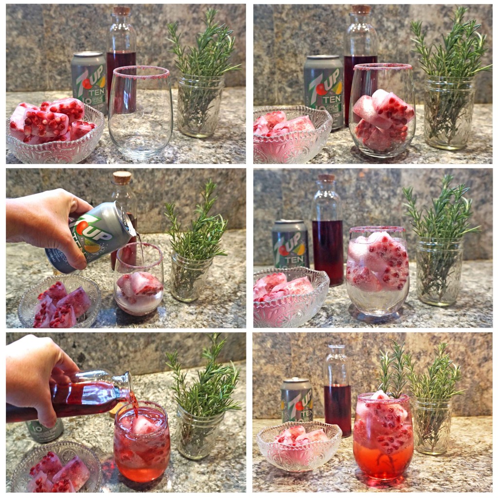 Sparkling Pomegranate Punch - how to assemble
