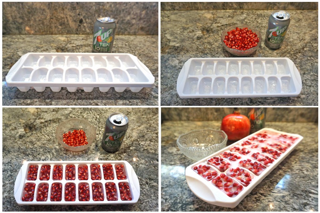 Sparkling Pomegranate Punch - making pomegranate ice cubes
