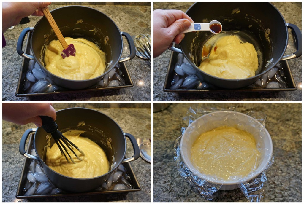Pumpkin and Pecan Pie Trifles - making the vanilla custard steps 16-20