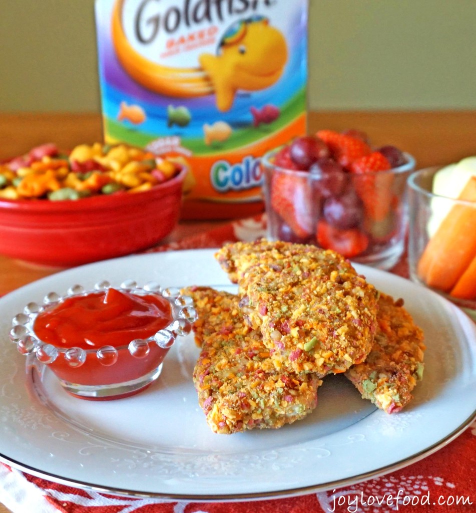 Rainbow Cracker and Pecan Crusted Chicken Fingers