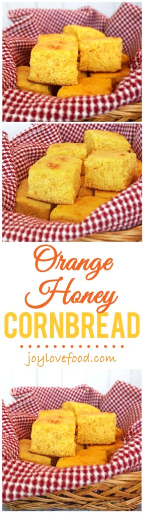 Orange Honey Cornbread - this moist and delicious cornbread has a hint of sweetness and a subtle orange flavor and is so easy to make using a homemade mix.