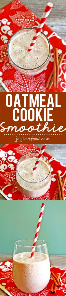 Oatmeal Cookie Smoothie - the delicious flavors of an oatmeal cookie in a creamy, healthy smoothie, that is both vegan and gluten-free.